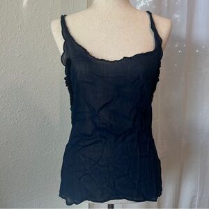 New Romantics by Free People Midnight Blue Camisole with black appliqués